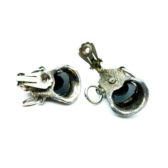 Selro Selini Blackmoor Princess Face Lucite Earrings, Mid Century Designer Gold - Picture 5 of 7